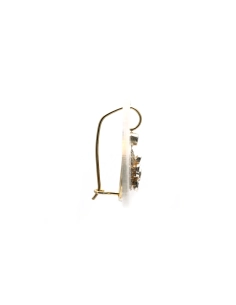 Boucles d'oreilles Art Déco en or jaune 14 carats et argent serties de diamants taille "rose" et de saphirs
