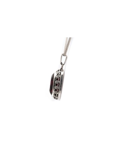 Pendentif Art Déco en argent 830 serti d'un rubis de synthèse - - 3