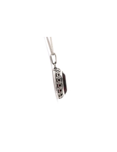 Pendentif Art Déco en argent 830 serti d'un rubis de synthèse - - 4