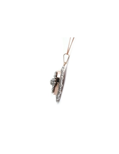 Pendentif Art Nouveau en or jaune 18 carats et argent serti de diamants taille "Old cut" et "rose"