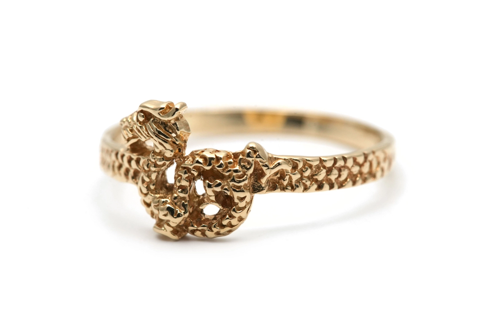 Bague contemporaine en or jaune 10 carats