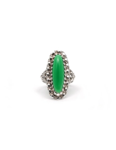 Bague Années 70 en argent 935 sertie d'une chrysocolle