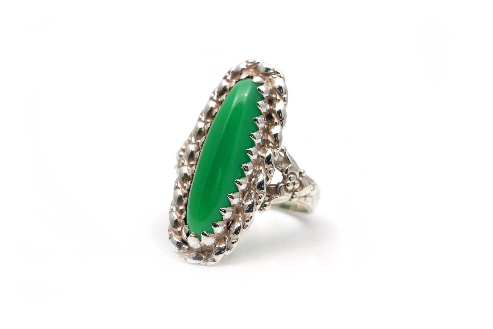 Bague Années 70 en argent 935 sertie d'une chrysocolle