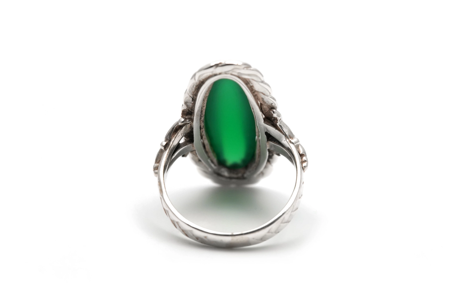 Bague Années 70 en argent 935 sertie d'une chrysocolle