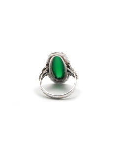 Bague Années 70 en argent 935 sertie d'une chrysocolle