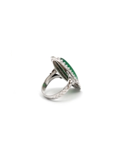 Bague Années 70 en argent 935 sertie d'une chrysocolle