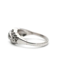 Bague Art Déco en argent 835 sertie de marcassites