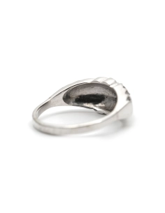 Bague Art Déco en argent 835 sertie de marcassites