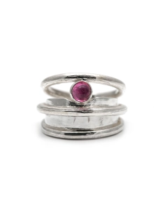 Bague Années 70 en argent sertie d'une tourmaline