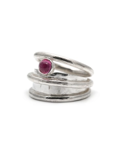 Bague Années 70 en argent sertie d'une tourmaline