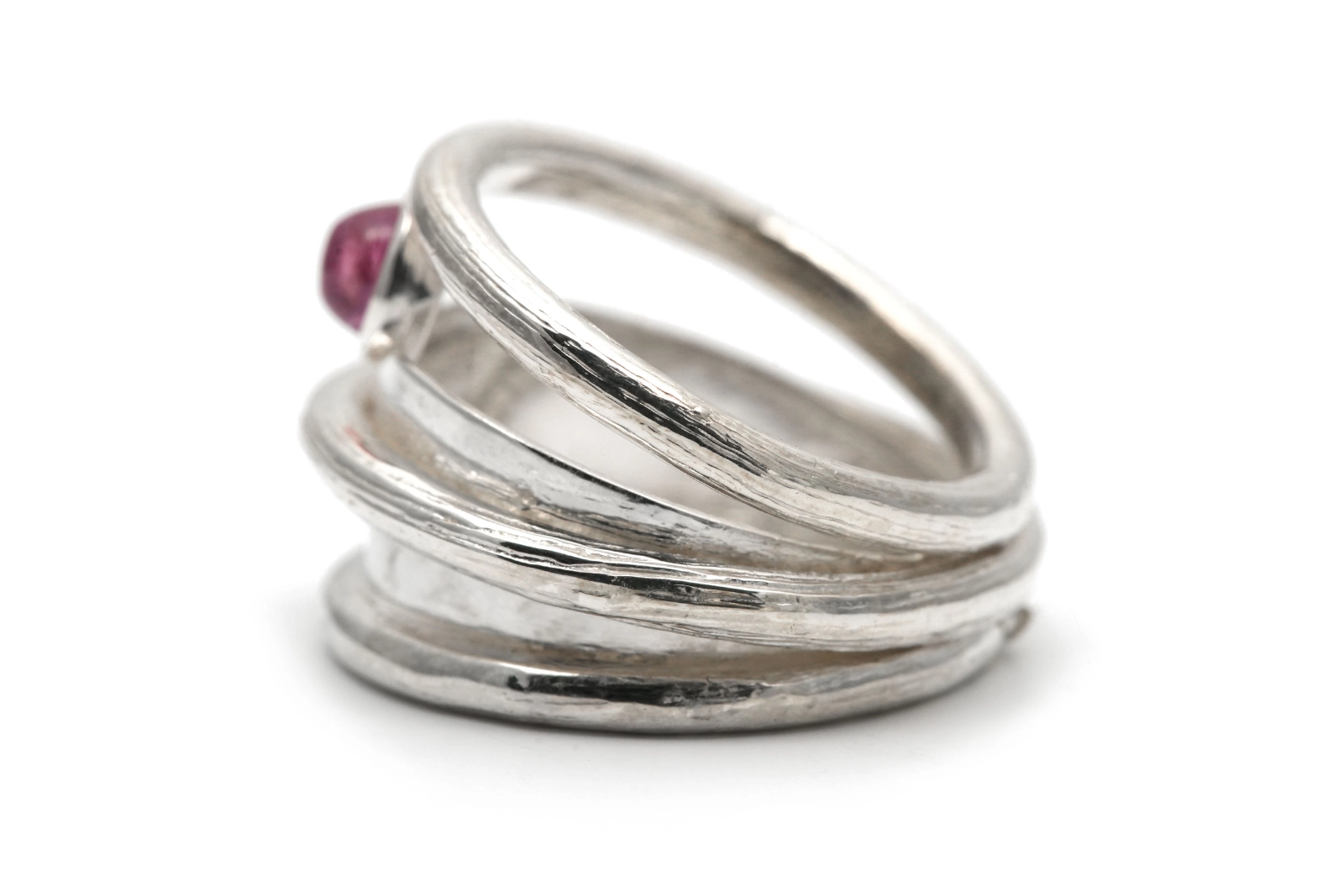 Bague Années 70 en argent sertie d'une tourmaline