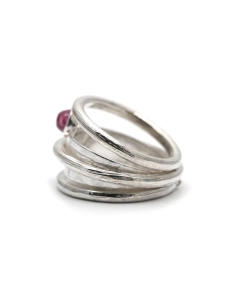 Bague Années 70 en argent sertie d'une tourmaline