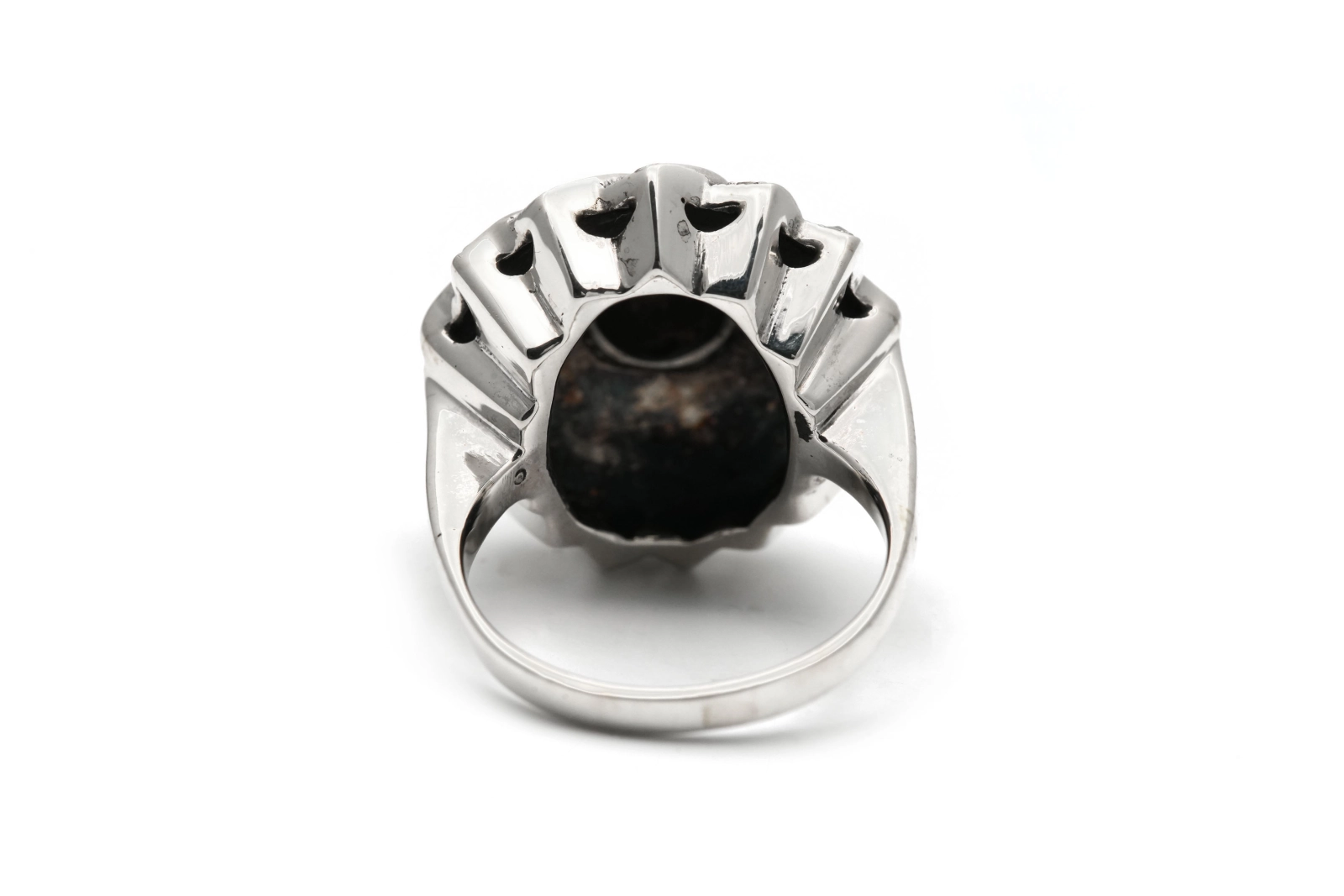 Bague Art Déco en argent 835 sertie de marcassites