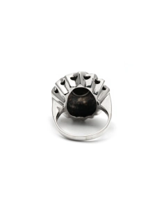 Bague Art Déco en argent 835 sertie de marcassites