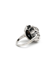 Bague Art Déco en argent 835 sertie de marcassites