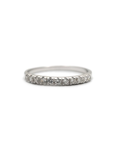 Bague contemporaine en argent 925 sertie de zirconiums