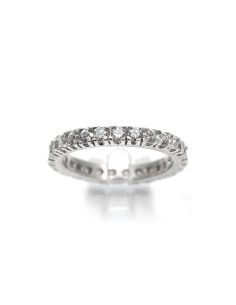 Alliance américaine contemporaine en argent 925 sertie de zirconiums