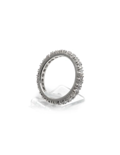 Alliance américaine contemporaine en argent 925 sertie de zirconiums