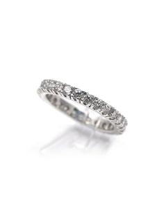 Alliance américaine contemporaine en argent 925 sertie de zirconiums