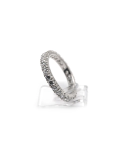 Alliance américaine contemporaine en argent 925 sertie de zirconiums