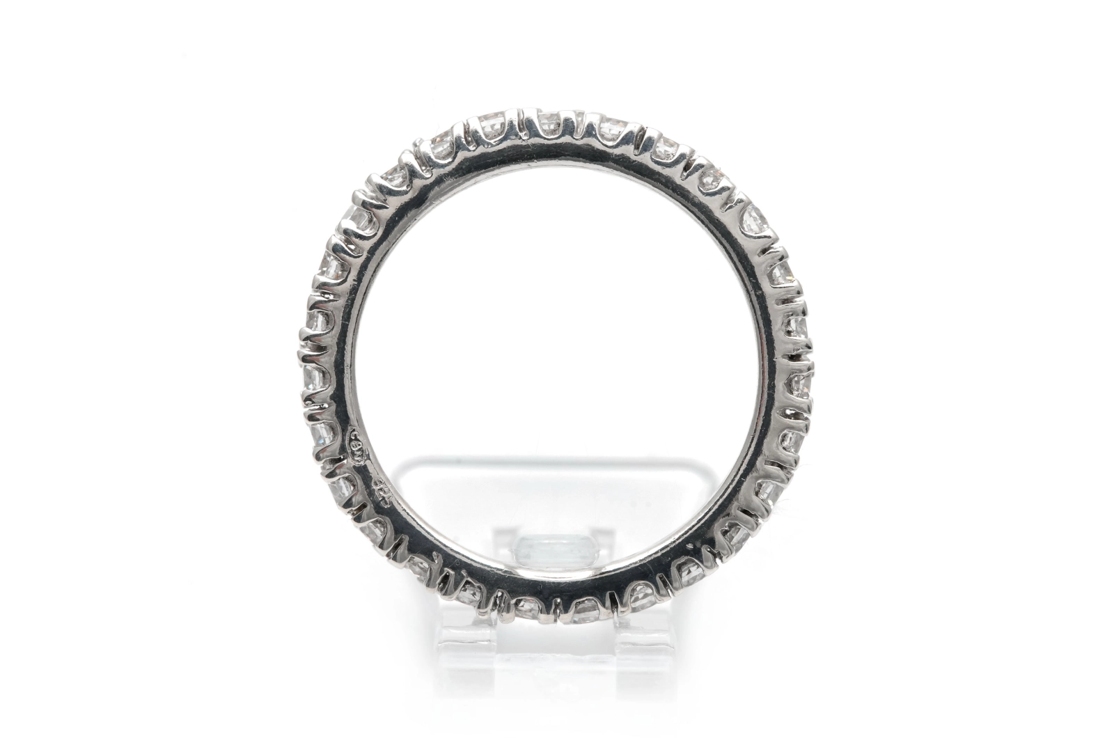 Alliance américaine contemporaine en argent 925 sertie de zirconiums