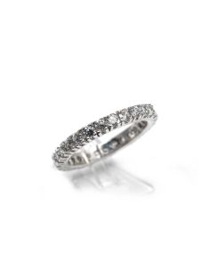 Alliance américaine contemporaine en argent 925 sertie de zirconiums