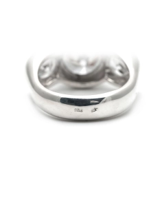 Bague contemporaine en argent 925 sertie de zirconiums