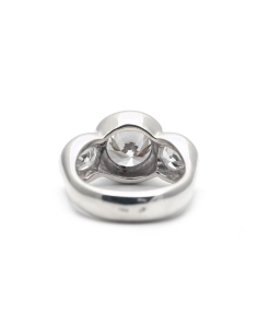 Bague contemporaine en argent 925 sertie de zirconiums