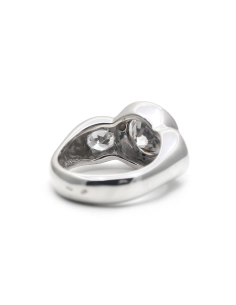 Bague contemporaine en argent 925 sertie de zirconiums