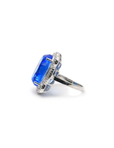 Bague contemporaine en argent 925 sertie de zirconiums