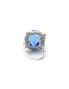 Bague contemporaine en argent 925 sertie de zirconiums