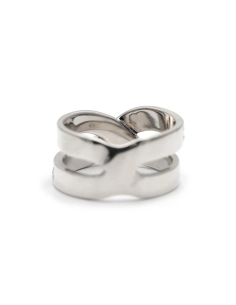 Bague contemporaine en argent 925 sertie de zirconiums