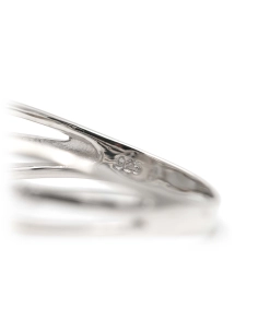 Bague contemporaine en argent 925 sertie d'une améthyste et de zirconiums