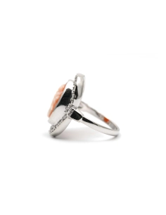 Bague Années 50 en argent 835 sertie d'un camée et de marcassites