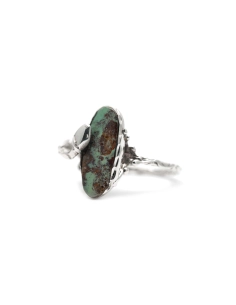 Bague contemporaine en argent 925 sertie d'une turquoise
