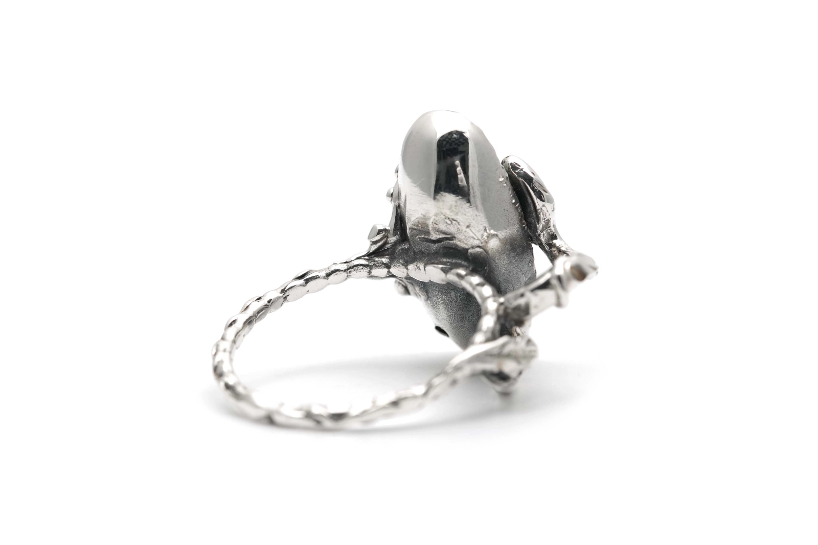 Bague contemporaine en argent 925 sertie d'une turquoise