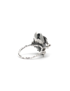 Bague contemporaine en argent 925 sertie d'une turquoise