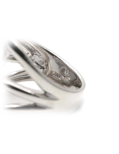 Bague contemporaine en argent 925 sertie de zirconiums