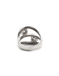 Bague contemporaine en argent 925 sertie de zirconiums