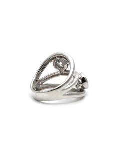 Bague contemporaine en argent 925 sertie de zirconiums