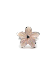 Bague contemporaine en argent 925 sertie de nacre
