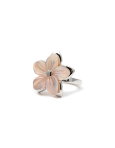 Bague contemporaine en argent 925 sertie de nacre