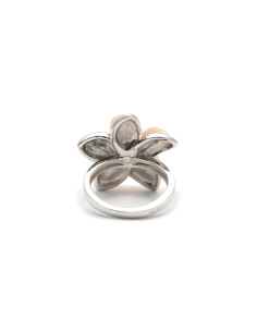Bague contemporaine en argent 925 sertie de nacre