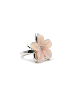 Bague contemporaine en argent 925 sertie de nacre