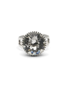 Bague Art Déco en argent sertie de strass