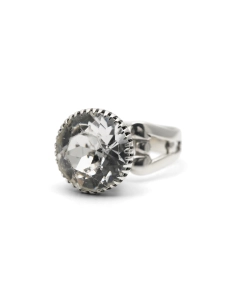 Bague Art Déco en argent sertie de strass