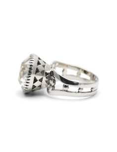 Bague Art Déco en argent sertie de strass