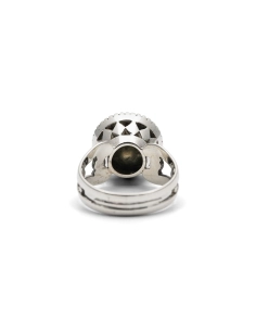 Bague Art Déco en argent sertie de strass