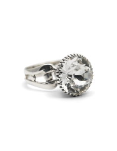 Bague Art Déco en argent sertie de strass