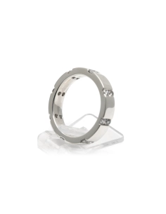 Bague contemporaine en argent 925 sertie de zirconiums
